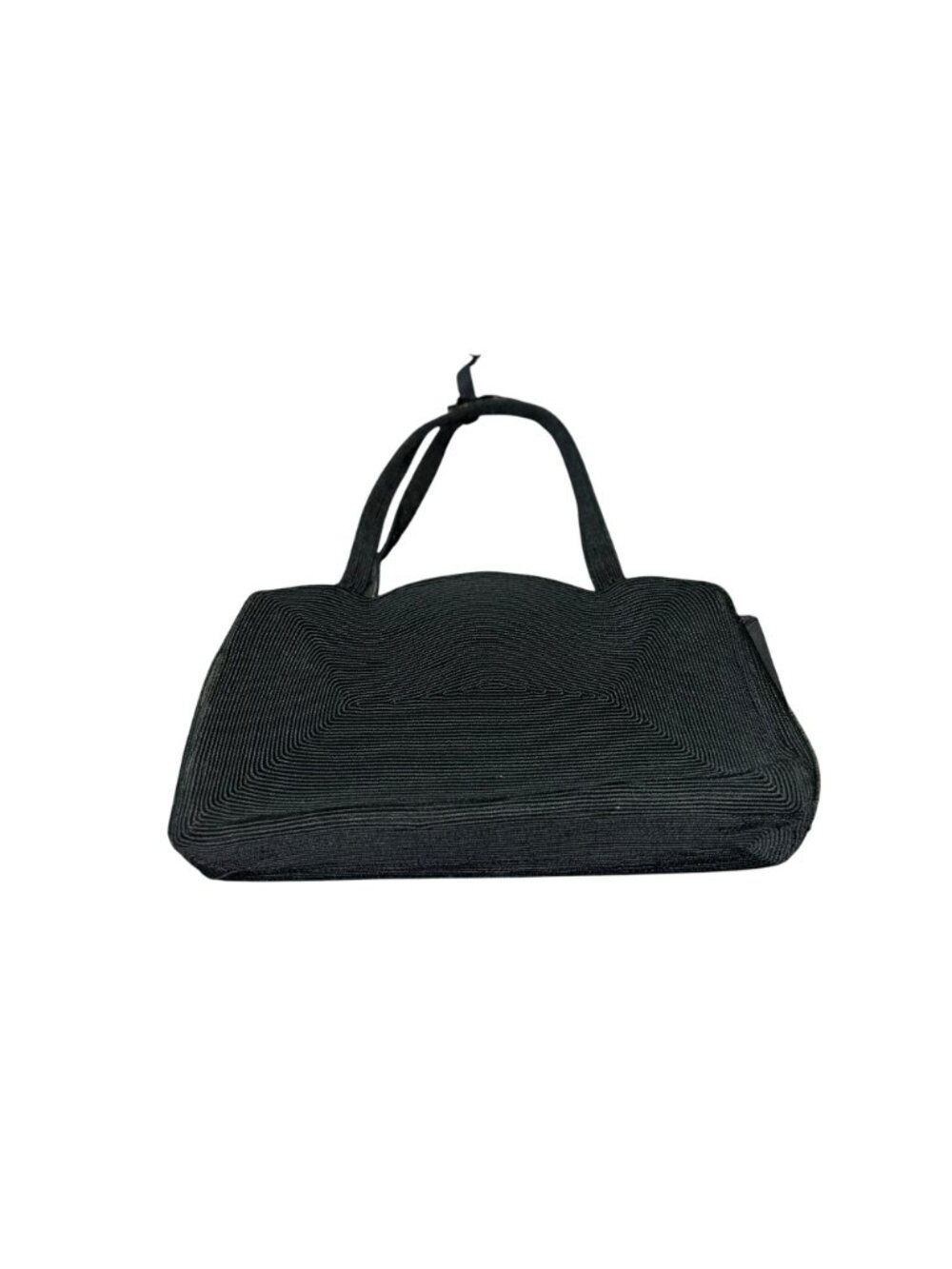 Vintage Corde Black Top Handle Bag Heart Shape Textured Used - Picture 4 of 16